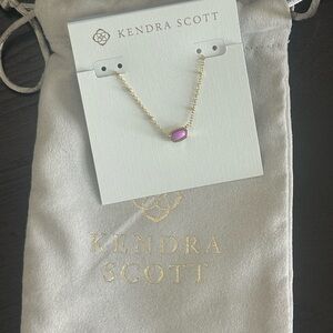 Kendra Scott Gold Necklace with Pink Stone